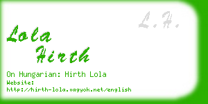 lola hirth business card